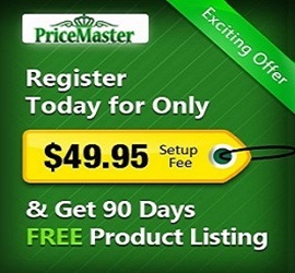 Price Master Merchant, free registration and listing for 90 days